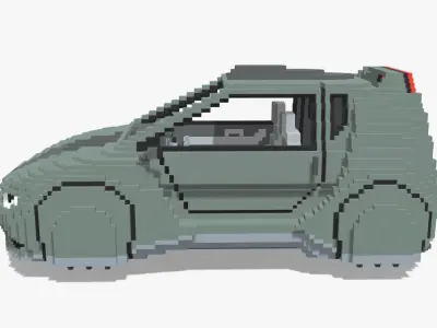 Voxel Sci-Fi Car Low-poly 3D model
