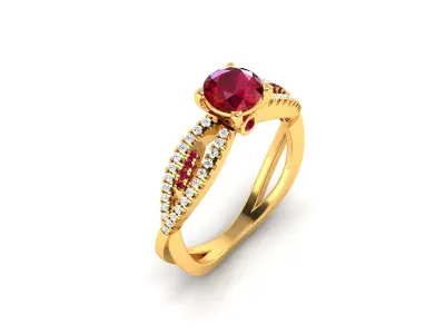 Solitaire Engagement Wedding Ring 3dm Render Detail  3D print model