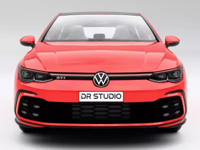Volkswagen Golf GTI 2021 Low-poly 3D model