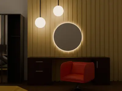Modern Bedroom 3D Model Low-poly 3D model