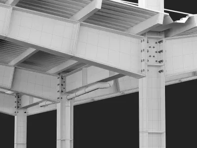 Modern metal carport 4 outdoor canopy shelter 3D model