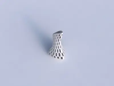 Vase puffy tappered triangle with checker grid lattice 3D print model
