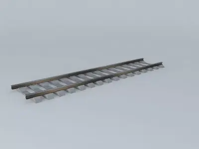 Eco Rail Track Straight Concrete Sleepers Free 3D model