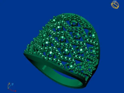 Women Stone Rings Diamond 3D print model 15