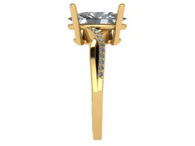 oval criss cross shank solitaire  3D print model