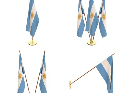 Argentina Flag Pack 3D model