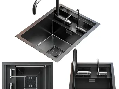 Asras sink set4 Low-poly 3D model