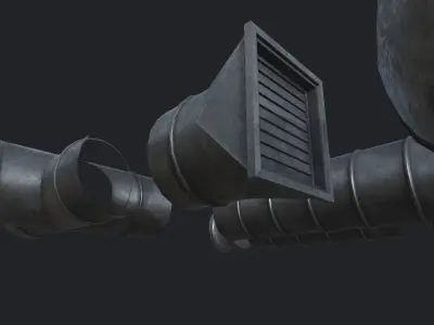 Ventilation Modular Kit PBR Low-poly 3D model