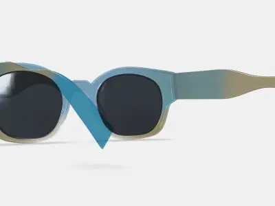 Rocco Sunglasses in Coastline Crystal Fade 3D model