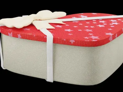 Heart Gift Box Low-poly 3D model