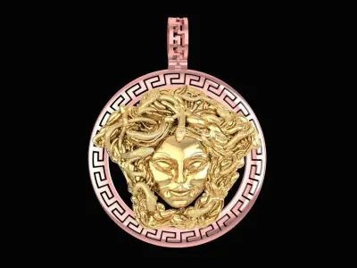 Luxury Medusa Round Pendant for Men  3027 3D print model