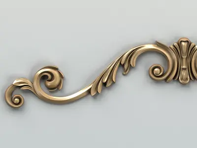 Carved decor horizontal 008 3D model