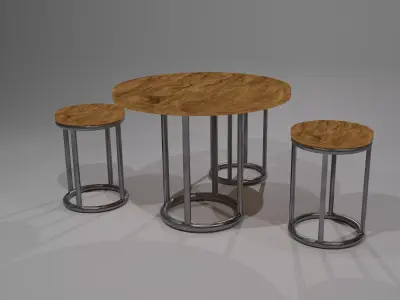 chair-table Low-poly 3D model