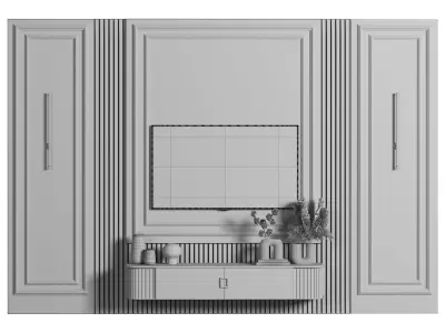 TVWALL022 tv wall unit 3D model