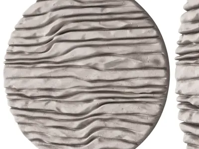 300 decorative wall art 16 round angle wave stone artwork 3D model