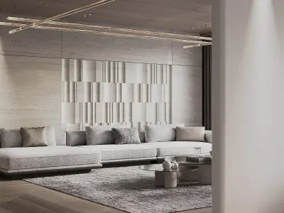 Livingroom and Kitchen 3D model