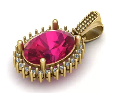 3D Printable Gold Pendant 3D print model