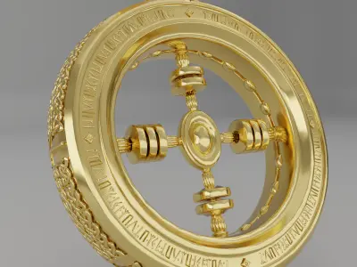 Gold Chain and Pendant 3D Model 3D model