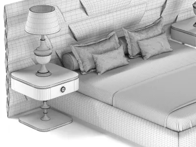 Botega silver bed by elve luxury 3D model