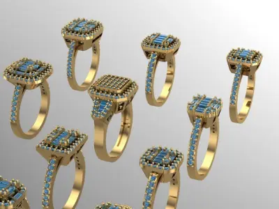 14 Wedding and engagement Ring 3D print model