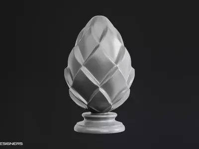 Wooden Diamond Finial - Staircase Finial Newel Post Cap 3D model
