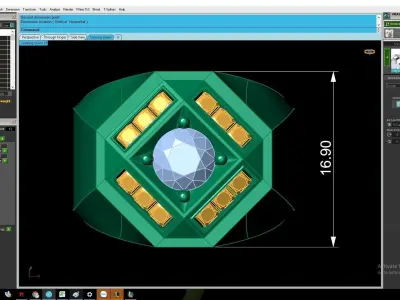 Luxury Geometric Diamond Men Ring  2833 3D print model