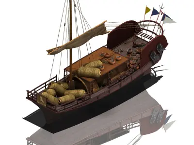 Game Ancient China - Merchant Shipping 04 3D model