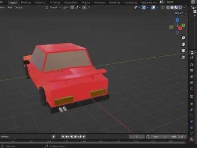 3d lowpoly car game asset 3d 3D model