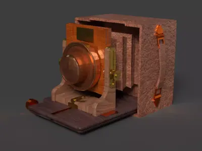 Chinese antique camera   Low-poly 3D model