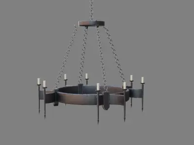 Gothic chandelier Low-poly 3D model