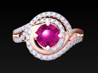 Diamond Ring - Womens Rings - N318 3D print model