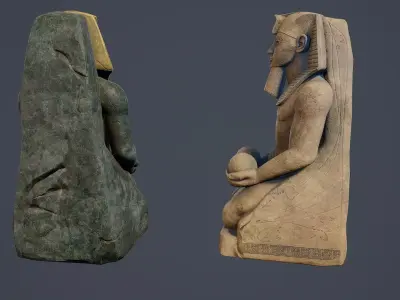 Egyptian Statue V2 PBR Low-poly 3D model