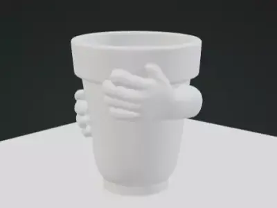 Hand Vase 3D Model Decorative Sculpture Free 3D print model purchase