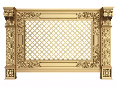 Radiator Cover Decorative Screening Grille Panel 04 Low-poly 3D model