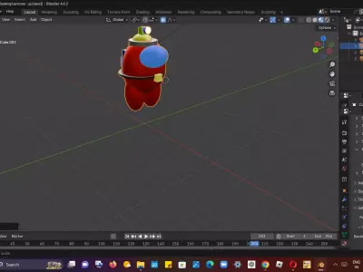 crewmate 3d model detailed  character with accessories Free low-poly 3D model