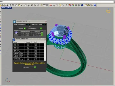 aj-022 halo diamond engagement ring 3D print model