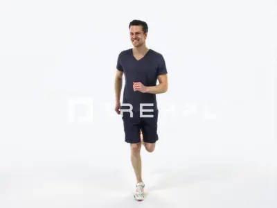 Virtue 02A Running Jogging Football Sports Man Low-poly 3D model