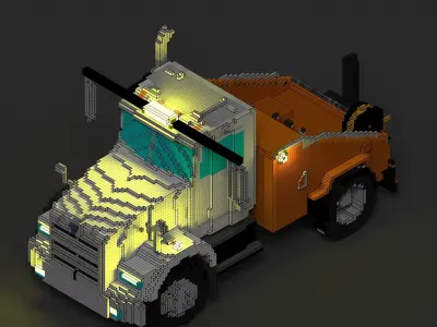 truck lego Low-poly 3D model