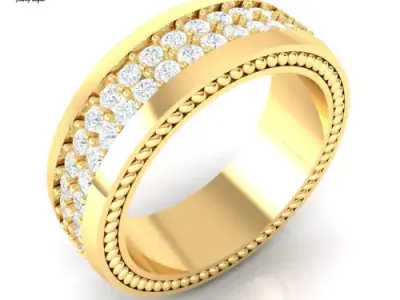 Mens Diamond Eternity Band   3D CAD Jewelry Model 3D print model