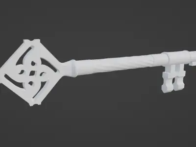 Medieval Ornate Key 3D Model  Game Asset Free low-poly 3D model