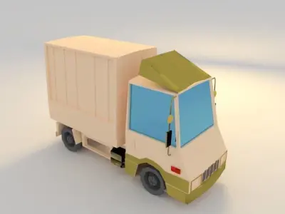 TRUK LOW POLY cartoon truck Low-poly 3D model