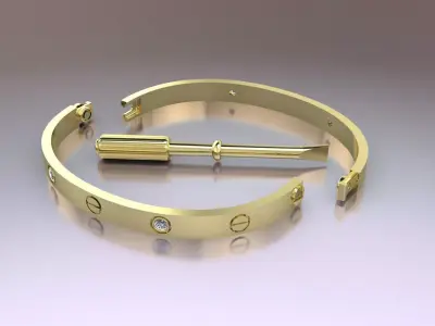 LOVE BRACELET WITH THE STONES PRINT MODEL 3D print model