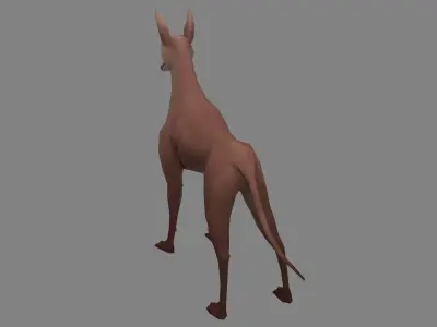 Cartoon doberman - hound - police dog Low-poly 3D model