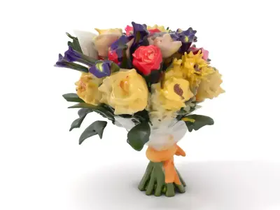 Elegant Floral Bouquet model pack Low-poly 3D model