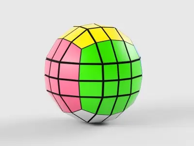 Rubiks cube 4x4x4 ball 3D model