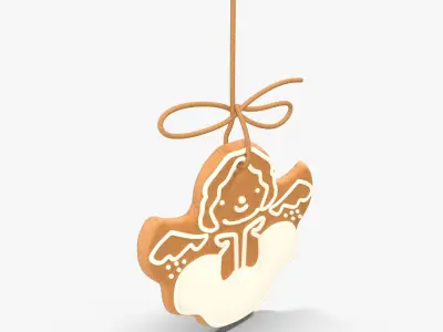 Gingerbread Cookie Angel Low-poly 3D model