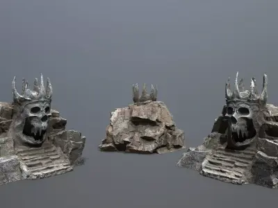 skull cave Low-poly 3D model purchase