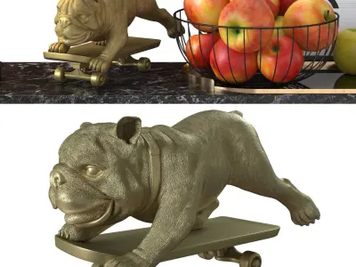 Skating Dog and the BoConcept decor set 3D model
