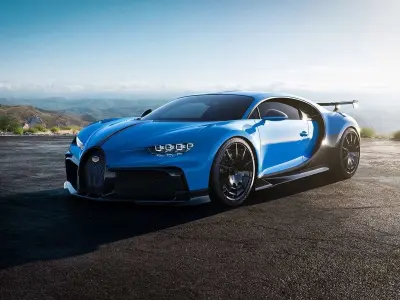 Bugatti Chiron Low-poly 3D model