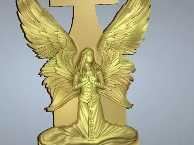 funerary monuments with angel 22 150x80x10 3D model